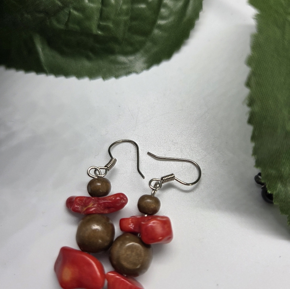 Stone and Pearl Pierced Earrings, 6 Pairs - Picture 4 of 10